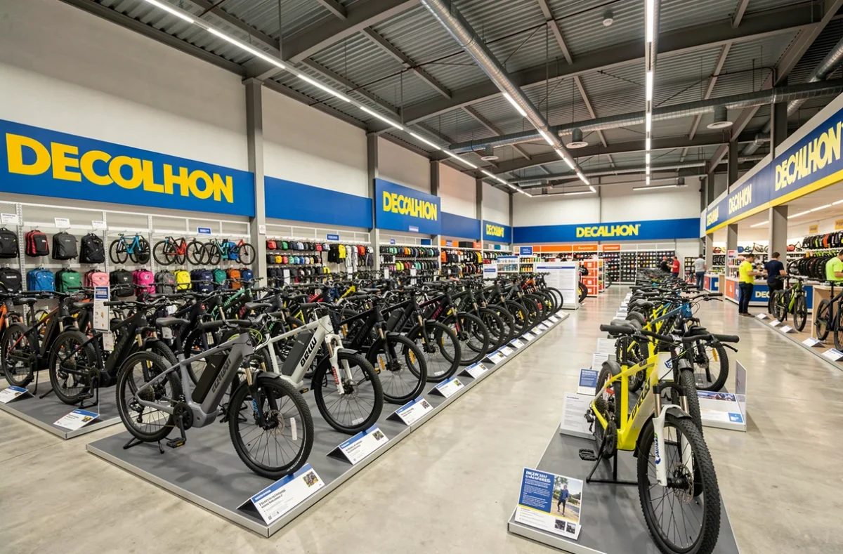 Rayon vélos électriques du Decathlon de Limoges avec une large sélection de modèles