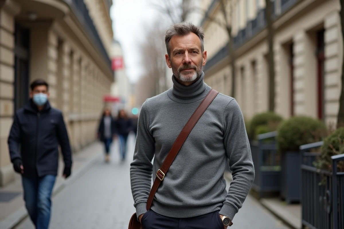 David Doukhan photographié en extérieur dans un arrondissement parisien, style éditorial street photography pour la presse