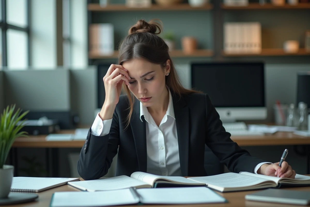 Jeune femme au bureau l