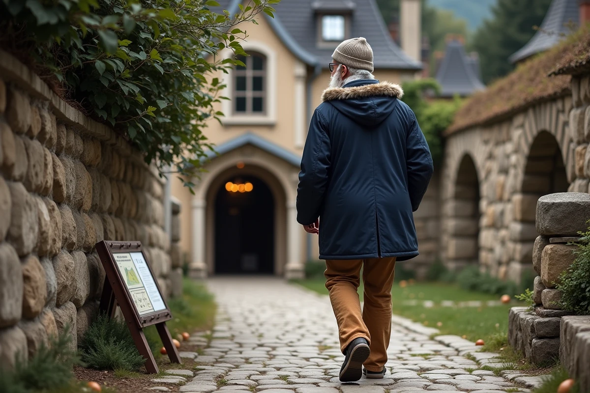 Homme âgé marchant vers l