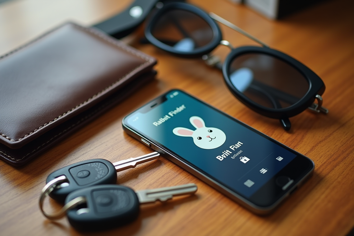 Objets du quotidien sur un bureau avec smartphone affichant l